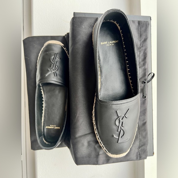 NWT authentic Saint Laurent Monogram Espadrilles in lambskin size 39.5 euro 9 us - Picture 2 of 4